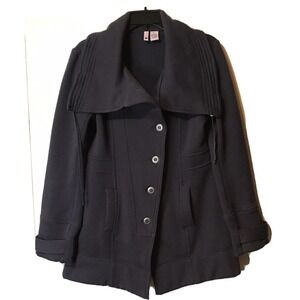 Starr Jacket Asymmetric Button Wide Collar SzL Cotton/Poly Pre-Owned